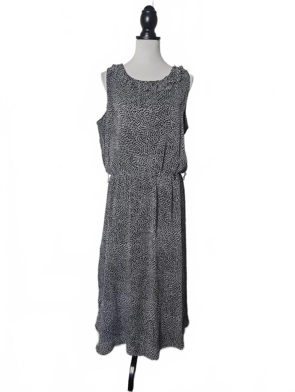 JBS Sleeveless Black and White Patterned Dress Size 16